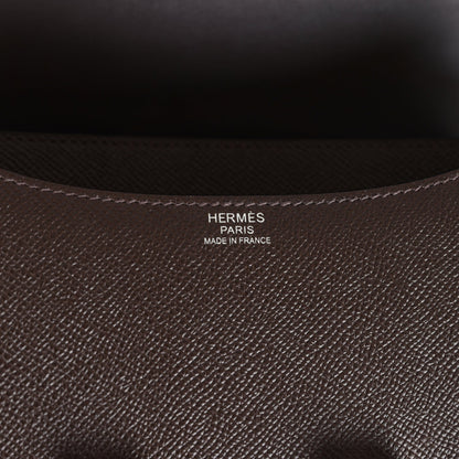 Hermes Constance 24 Chocolat Epsom Palladium Hardware