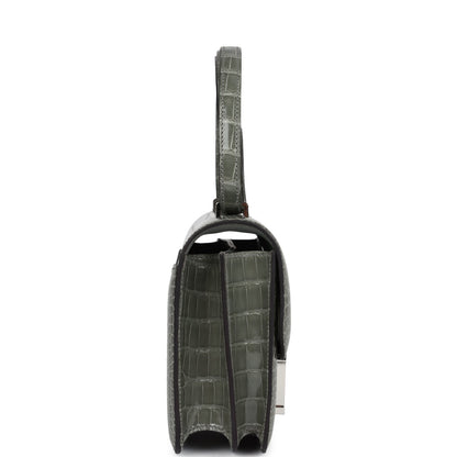 Hermes Constance 18 Gris Ciment Shiny Alligator Palladium Hardware