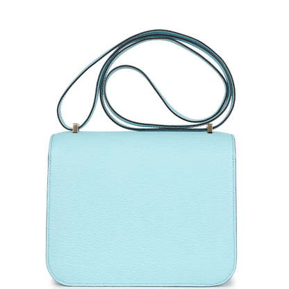 Hermes Constance 18 Bleu Zephyr Chevre Permabrass Hardware