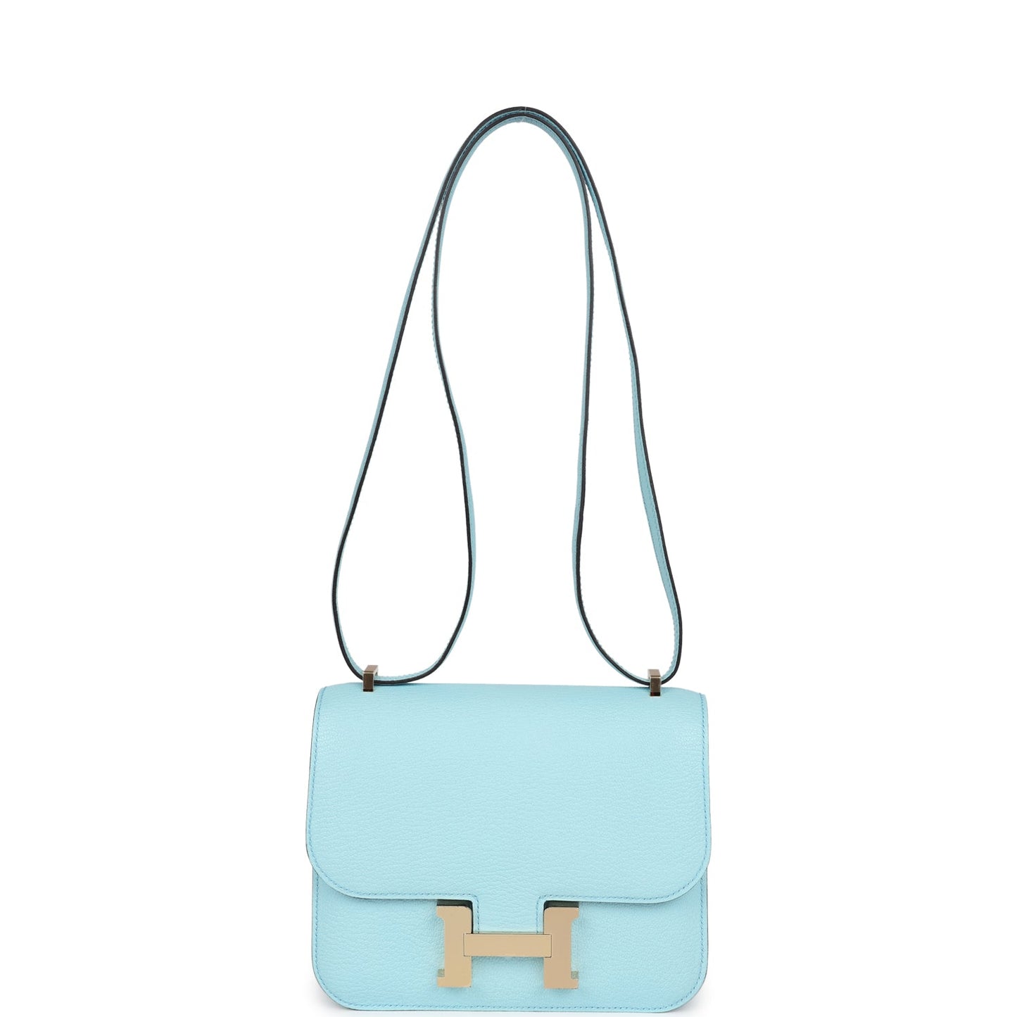 Hermes Constance 18 Bleu Zephyr Chevre Permabrass Hardware