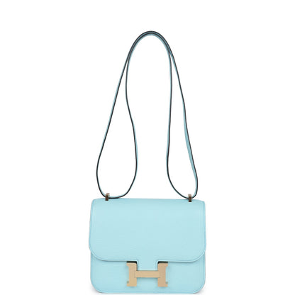 Hermes Constance 18 Bleu Zephyr Chevre Permabrass Hardware