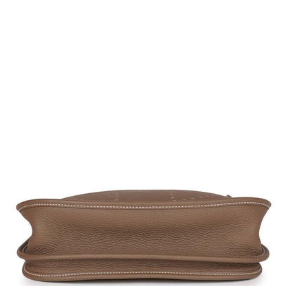 Pre-owned Hermes Evelyne III PM Etoupe Clemence Palladium Hardware
