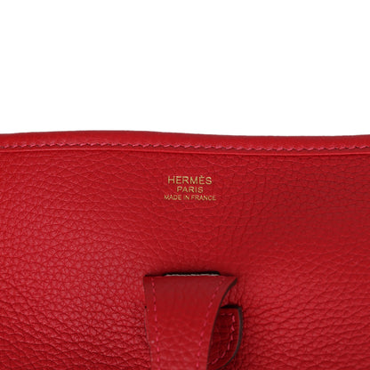 Hermes Evelyne III PM Vermillon Clemence Gold Hardware