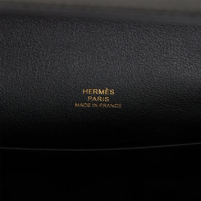 Hermes Kelly Pochette Black Swift Gold Hardware