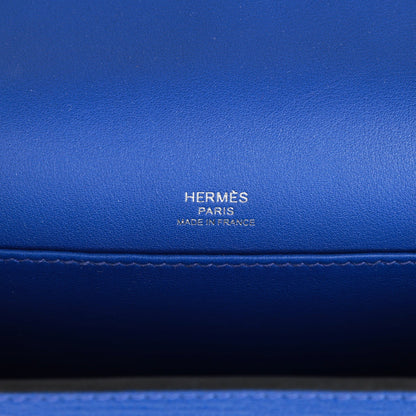 Hermes Geta Bleu Electric Chevre Palladium Hardware
