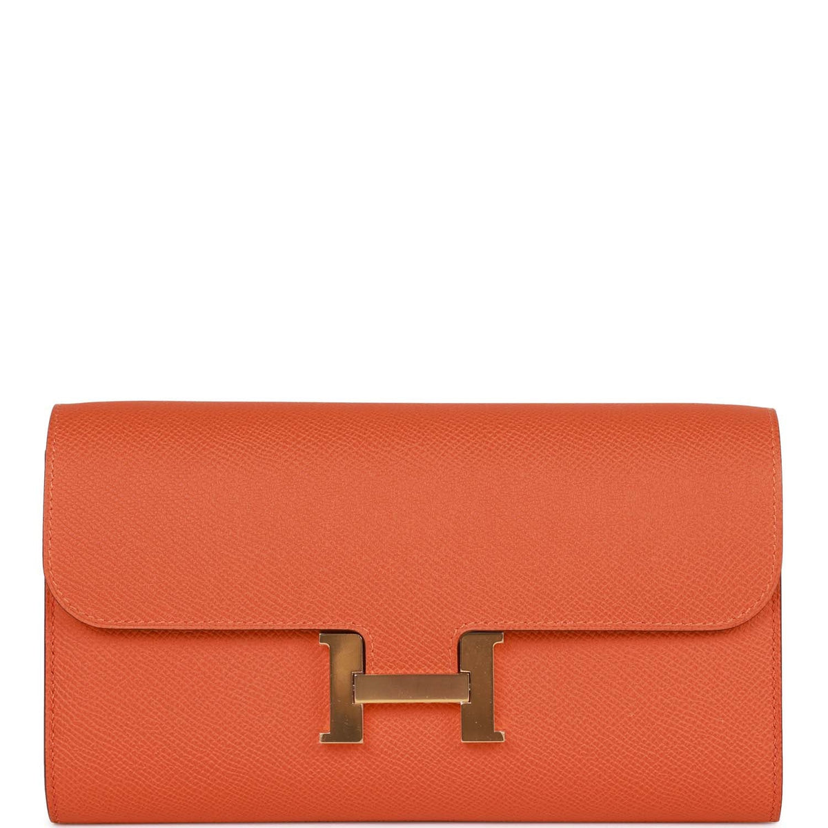 Hermes Constance Wallet To Go Orange Epsom Gold Hardware
