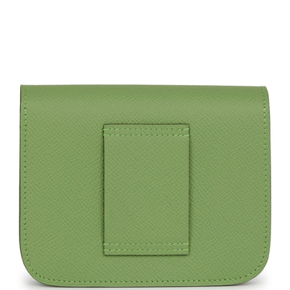 Hermes Constance Slim Wallet Vert Criquet Epsom Palladium Hardware