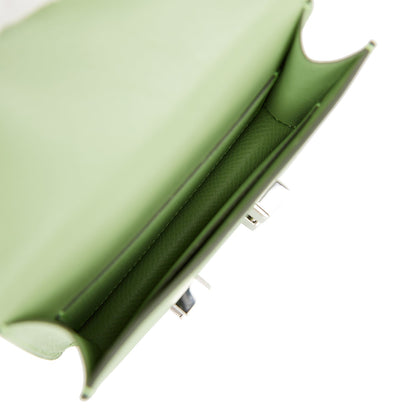 Hermes Constance Slim Wallet Vert Criquet Epsom Palladium Hardware