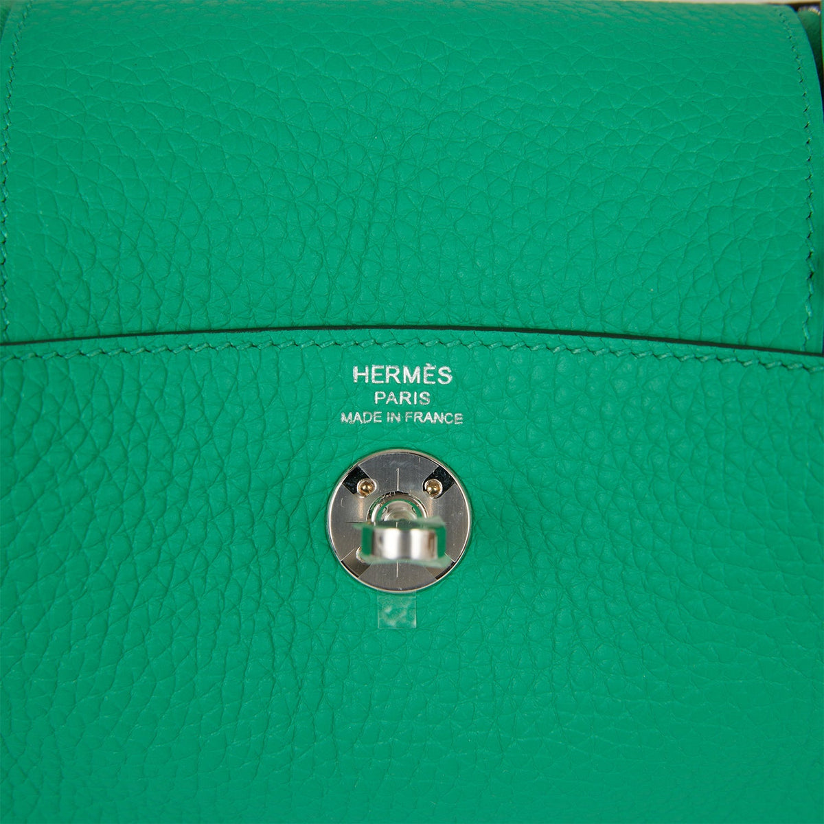 Hermes Mini Lindy Menthe Clemence Palladium Hardware
