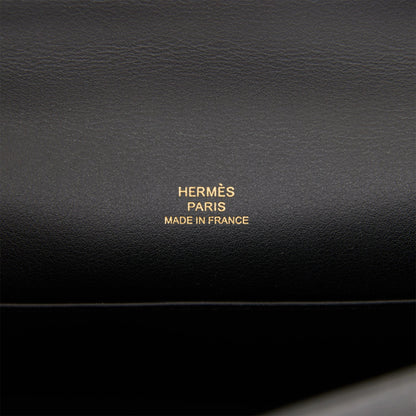 Hermes Kelly Pochette Black Swift Rose Gold Hardware