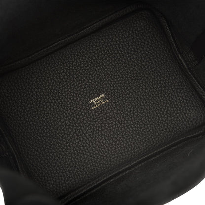 Hermes Black Clemence Picotin Lock 18cm Gold Hardware