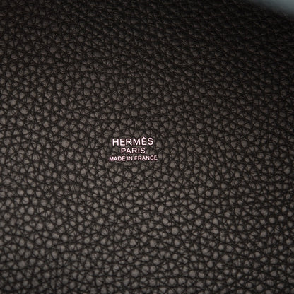Hermes Black Clemence Picotin Lock 22cm Palladium Hardware