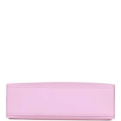 Hermes Kelly Pochette Mauve Sylvestre Swift Rose Gold Hardware