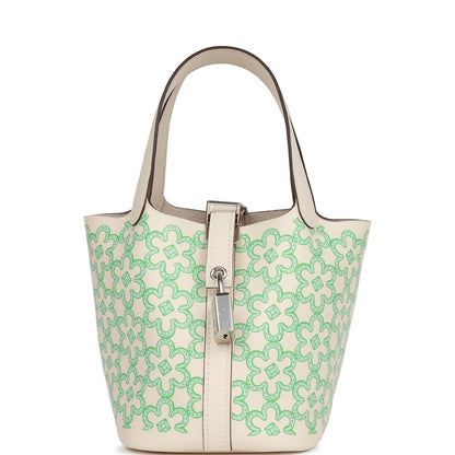 Hermes Micro Picotin Lock 14 "Lucky Daisy" Nata Swift Palladium Hardware