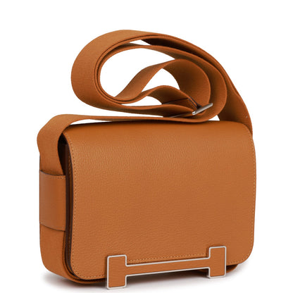 Hermes Geta Caramel Chevre Palladium Hardware