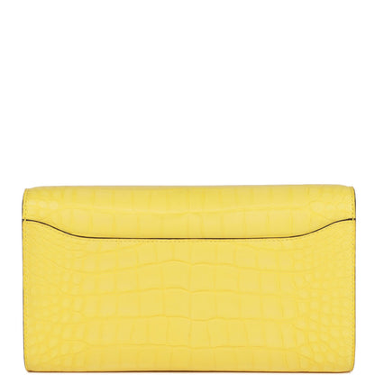 Hermes Constance Wallet To Go Mimosa Matte Alligator Palladium Hardware