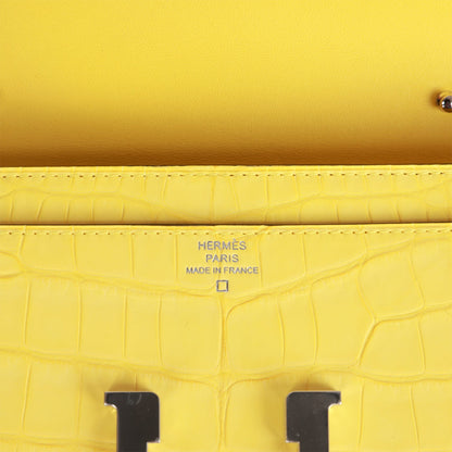 Hermes Constance Wallet To Go Mimosa Matte Alligator Palladium Hardware