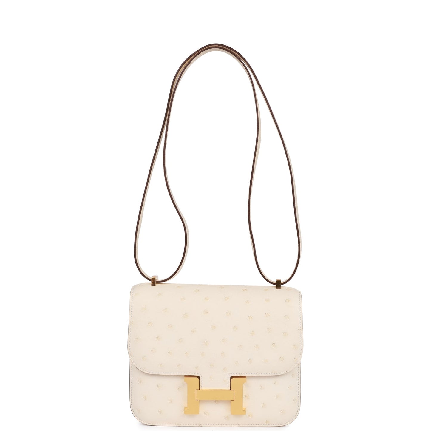 Hermes Constance 18 Nata Ostrich Gold Hardware