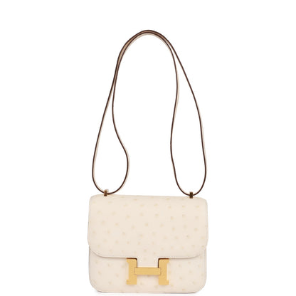 Hermes Constance 18 Nata Ostrich Gold Hardware
