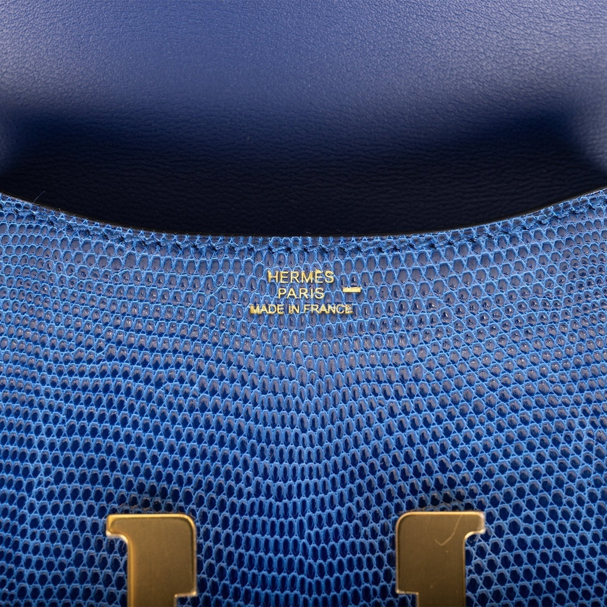 Hermes Micro Constance 14 Bleu Saphir Lizard Niloticus Gold Hardware
