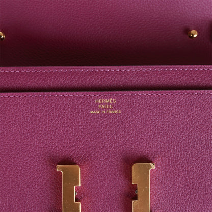 Hermes Constance Wallet To Go Anemone Evercolor Gold Hardware