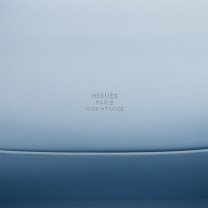 Hermes Kelly Pochette Bleu Brume Swift Palladium Hardware