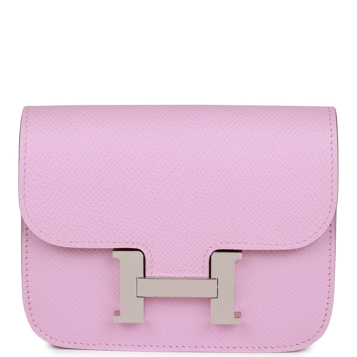 Hermes Constance Slim Wallet Mauve Sylvestre Epsom Palladium Hardware