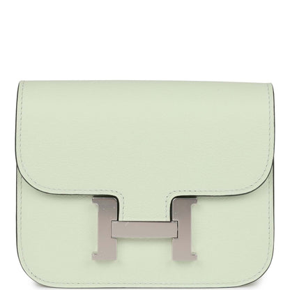 Hermes Constance Slim Wallet Vert Fizz Evercolor Palladium Hardware