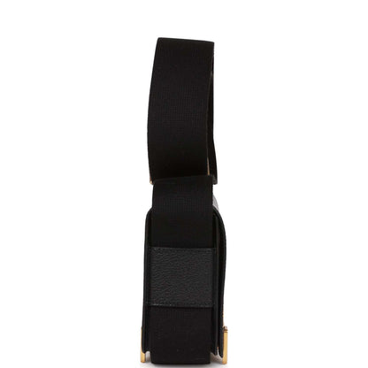 Hermes Geta Black Chevre Gold Hardware