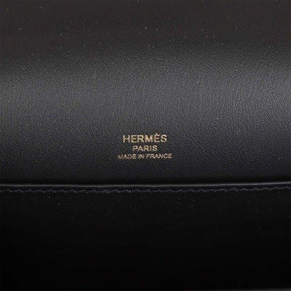Hermes Geta Black Chevre Gold Hardware