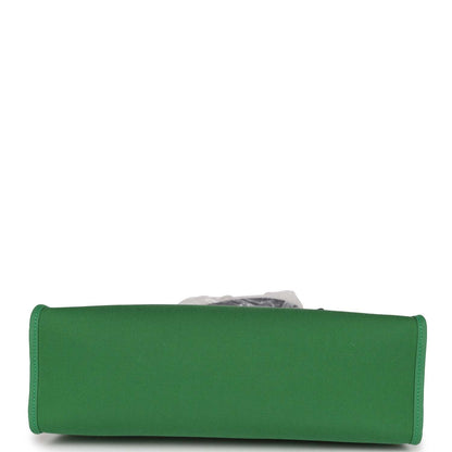 Hermes Herbag Zip PM 31 Bambou Toile H/Bleu Indigo Vache Hunter Palladium Hardware