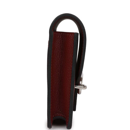 Hermes Roulis Slim Wallet Bi-Color Rouge H/Rose Azalee Evercolor Palladium Hardware