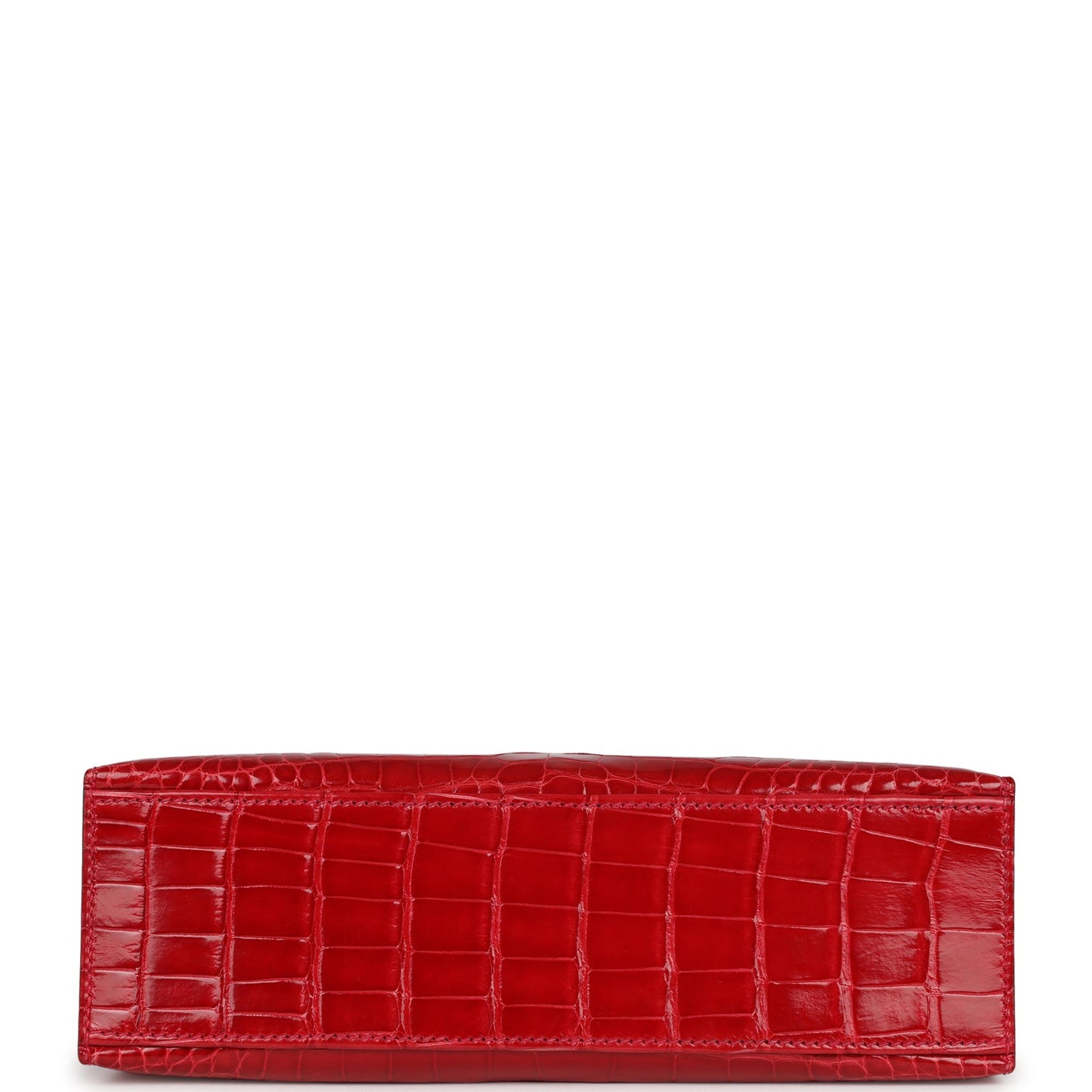 Hermes Kelly Pochette Braise Shiny Alligator Palladium Hardware