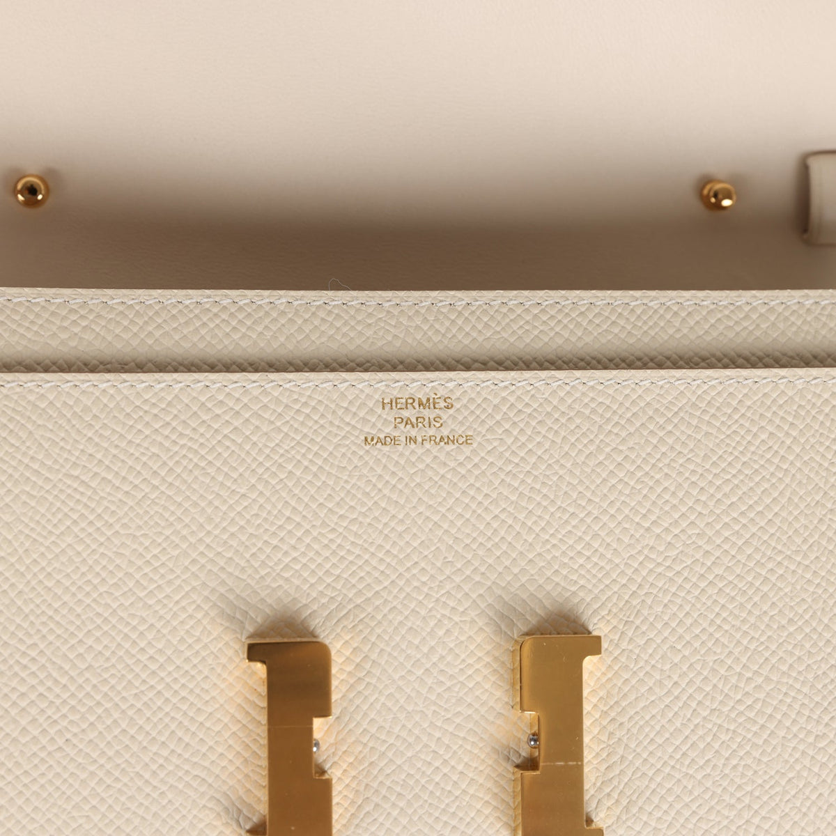 Hermes Constance To Go Wallet Craie Epsom Gold Hardware