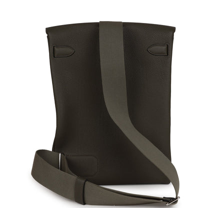 Hermes Hac A Dos GM Backpack Vert De Gris Togo Palladium Hardware