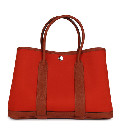 Hermes Garden Party 30 Terre Battue and Cuivre Toile Canvas and Negonda Palladium Hardware