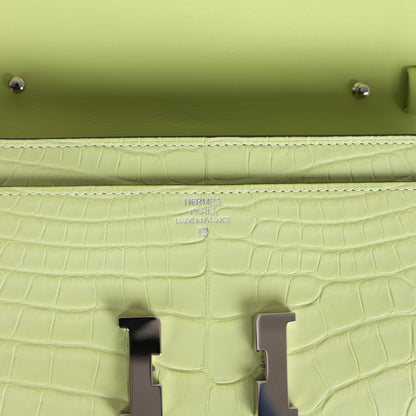 Hermes Constance Wallet To Go Jaune Bourgeon Matte Alligator Palladium Hardware