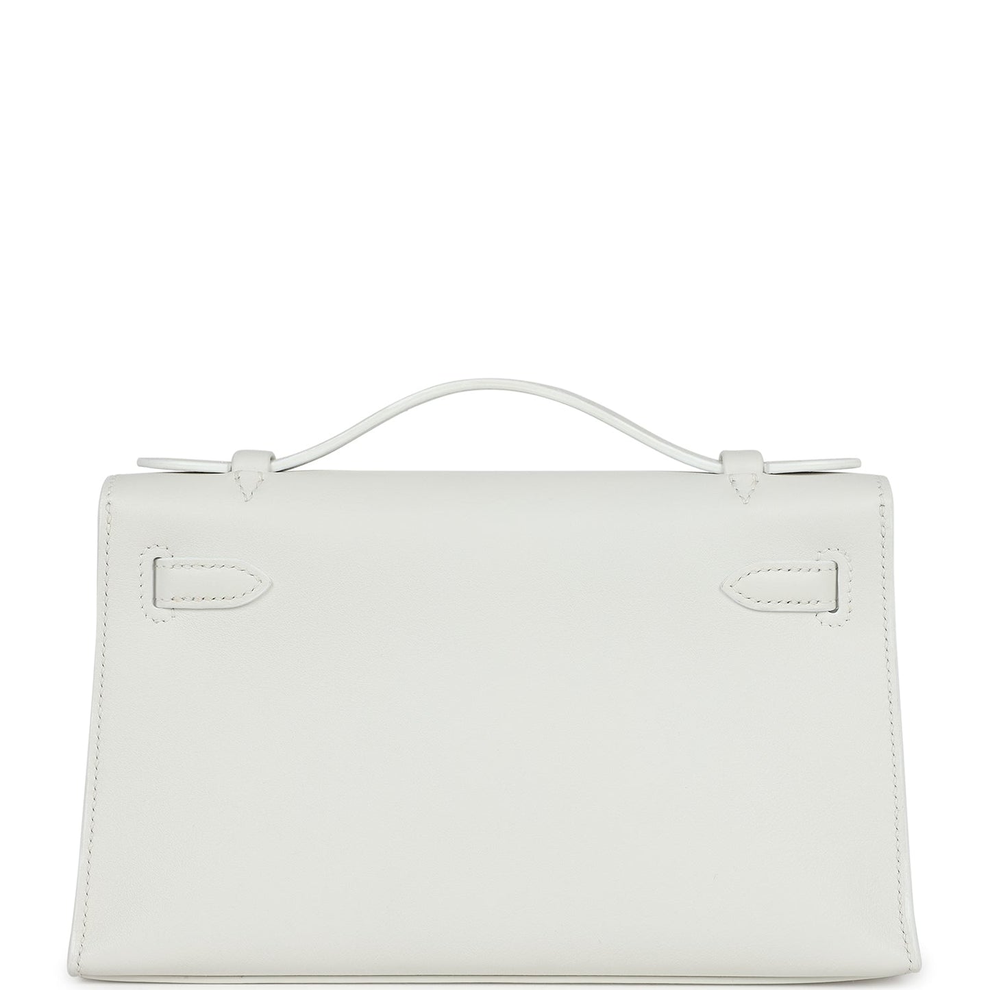 Hermes Kelly Pochette White Swift Palladium Hardware