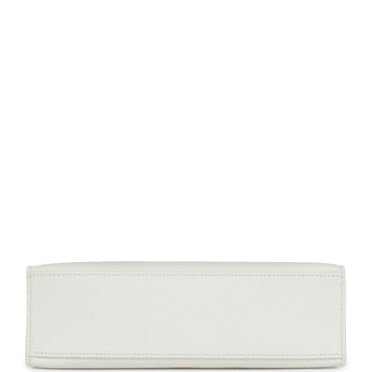 Hermes Kelly Pochette White Swift Palladium Hardware