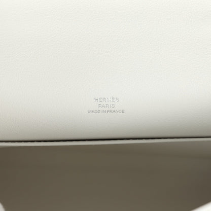 Hermes Kelly Pochette White Swift Palladium Hardware