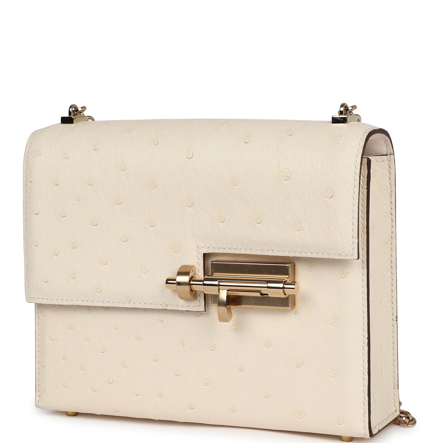 Hermes Mini Verrou Chaine Bag Nata Ostrich Permabrass Hardware