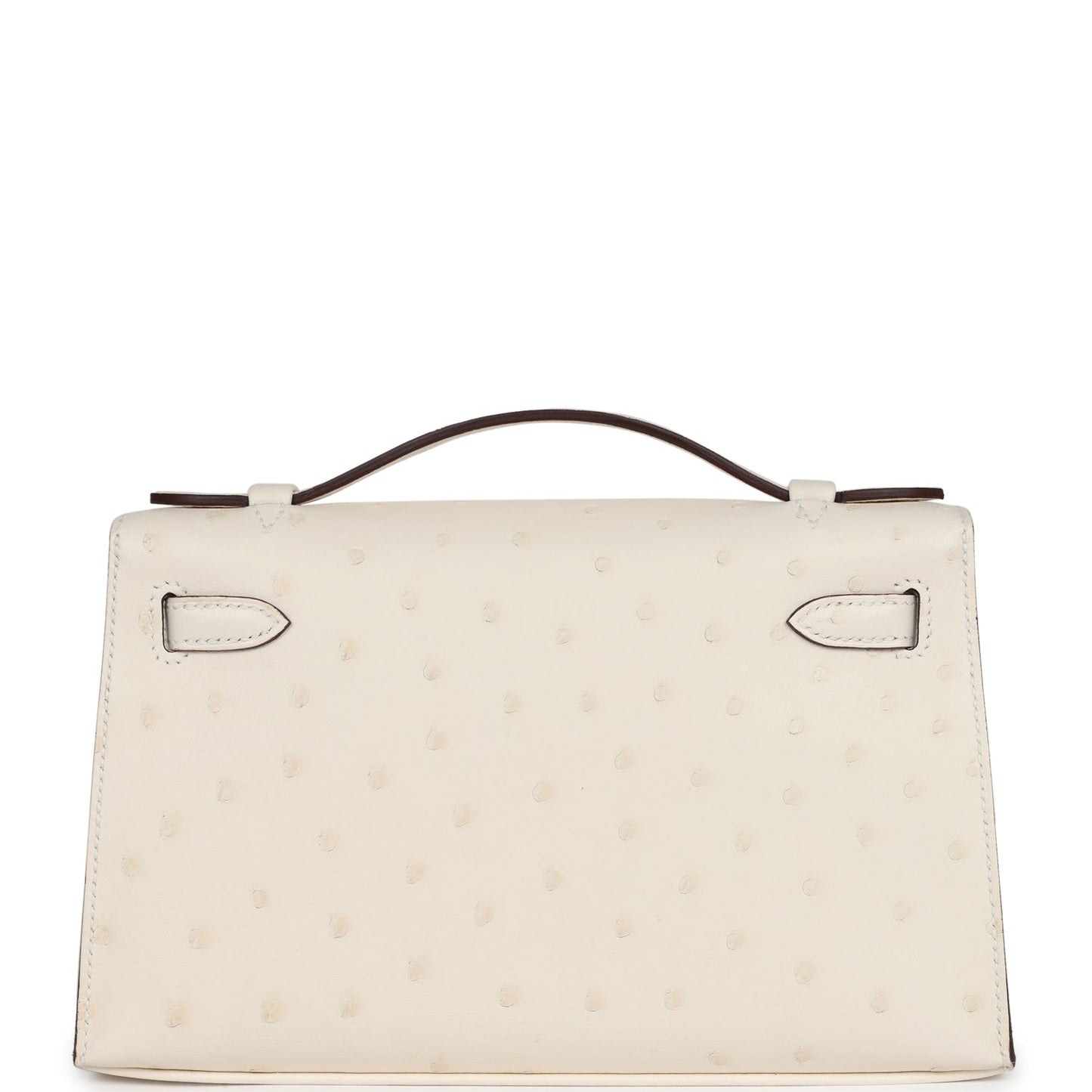 Hermes Kelly Pochette Nata Ostrich Palladium Hardware