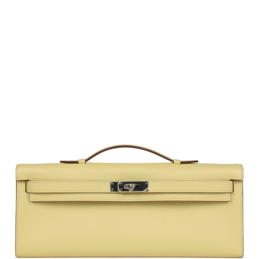 Hermes Kelly Cut Jaune Poussin Epsom Palladium Hardware