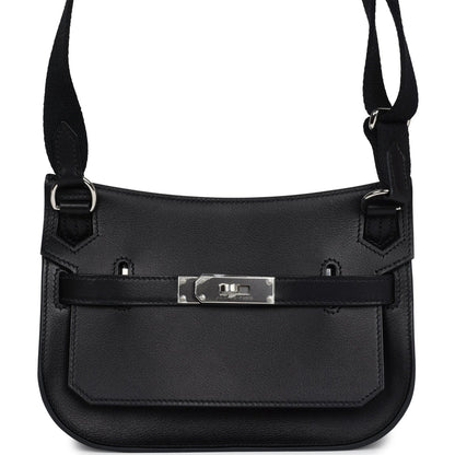 Hermes Jypsiere Mini Black Evercolor Palladium Hardware