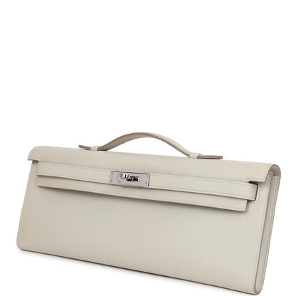 Hermes Kelly Cut Gris Perle Swift Palladium Hardware