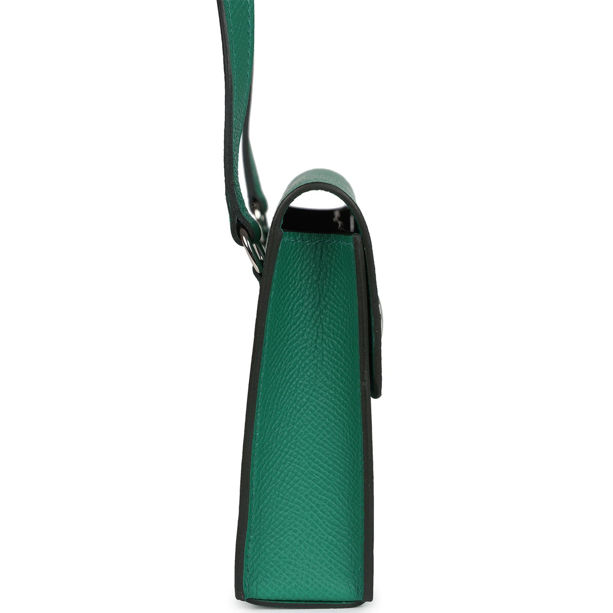 Hermes Hermesnap Wallet Vert Vertigo Epsom Palladium and Lacquered Hardware