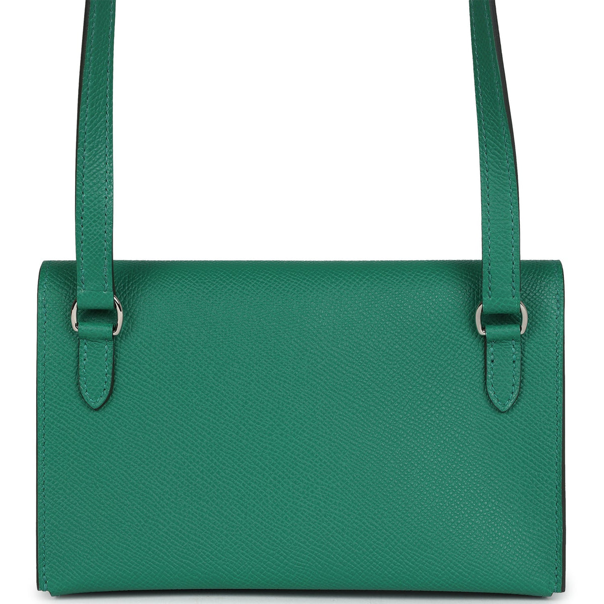 Hermes Hermesnap Wallet Vert Vertigo Epsom Palladium and Lacquered Hardware