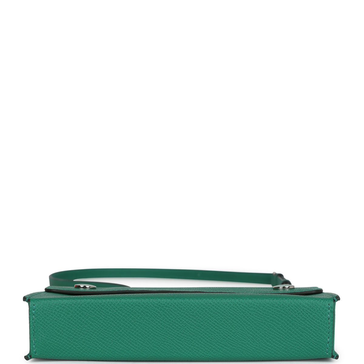 Hermes Hermesnap Wallet Vert Vertigo Epsom Palladium and Lacquered Hardware