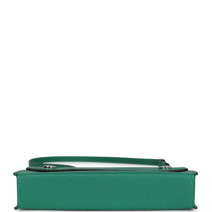 Hermes Hermesnap Wallet Vert Vertigo Epsom Palladium and Lacquered Hardware
