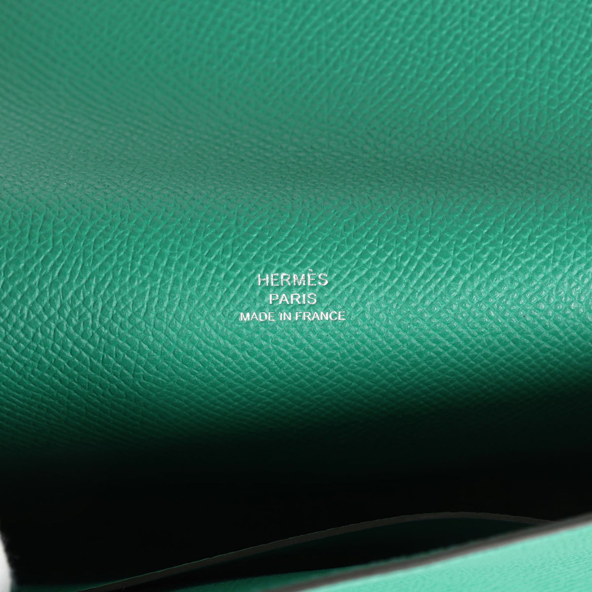 Hermes Hermesnap Wallet Vert Vertigo Epsom Palladium and Lacquered Hardware